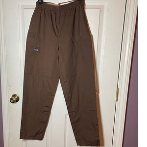Cherokee Workwear Scrub Pants Brown XS Elastic Waist Cargo Pockets